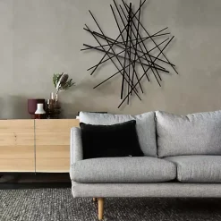 Kirklands Home Wall Plaques|Icilio Abstract Linear Wall Plaque Black