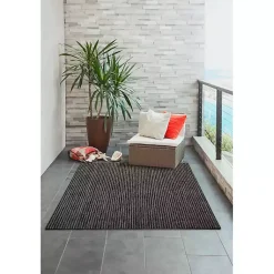 Kirklands Home Outdoor Rugs|Intertwine Indoor/Outdoor Area Rug, 4x7 Black