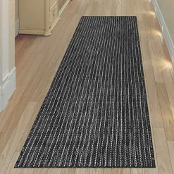 Kirklands Home Outdoor Rugs|Intertwine Indoor/Outdoor Runner Black
