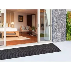 Kirklands Home Outdoor Rugs|Intertwine Indoor/Outdoor Runner Black