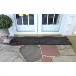 Kirklands Home Outdoor Rugs|Intertwine Indoor/Outdoor Runner Black