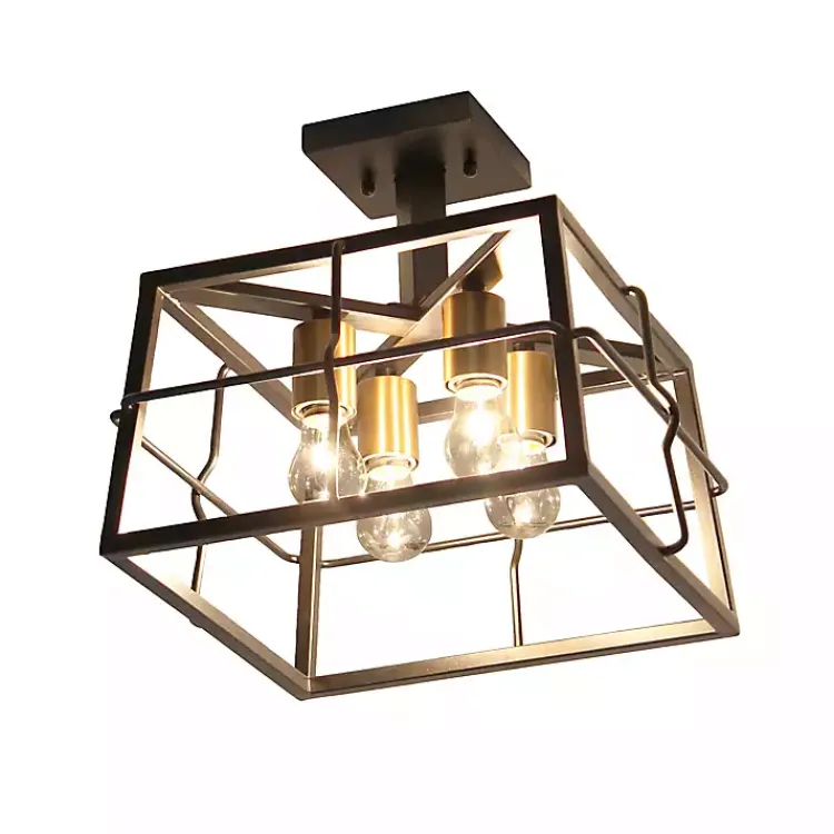 Kirklands Home Flush Mount Lighting|Ironhouse Flush Mount Light Black