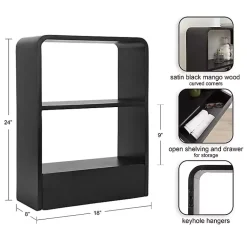 Kirklands Home Shelves|Kato Single Drawer Wall Shelf Black