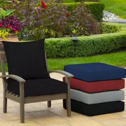 Kirklands Home Outdoor Cushions & Pillows|Leala Texture Outdoor Deep Seat Cushions Black