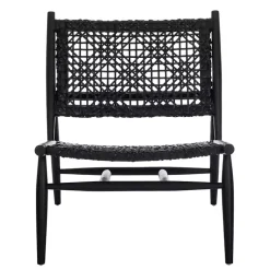 Kirklands Home Accent Chairs|Leather Woven Accent Chair Black