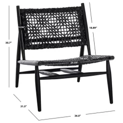 Kirklands Home Accent Chairs|Leather Woven Accent Chair Black