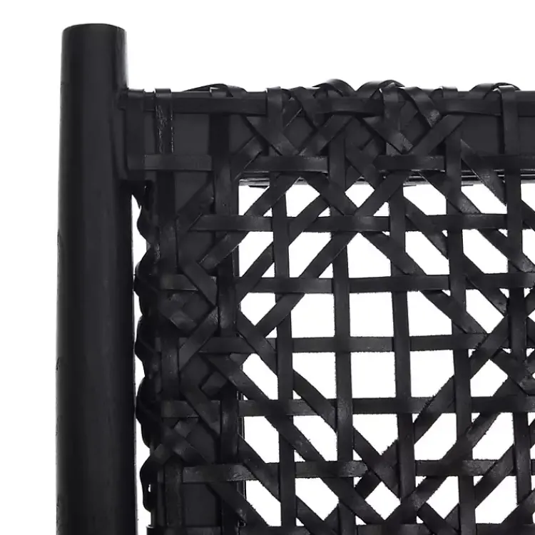 Kirklands Home Accent Chairs|Leather Woven Accent Chair Black