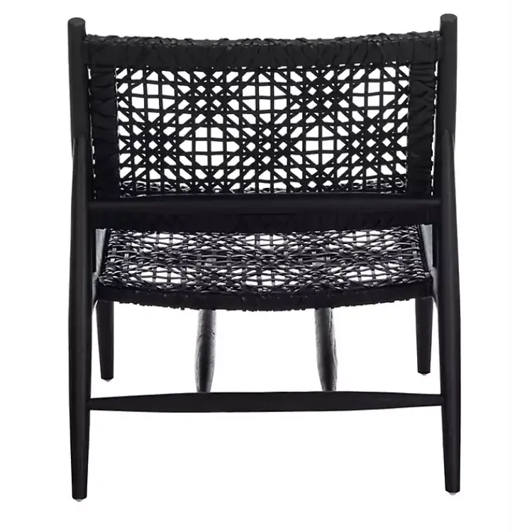 Kirklands Home Accent Chairs|Leather Woven Accent Chair Black