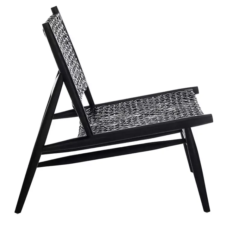 Kirklands Home Accent Chairs|Leather Woven Accent Chair Black
