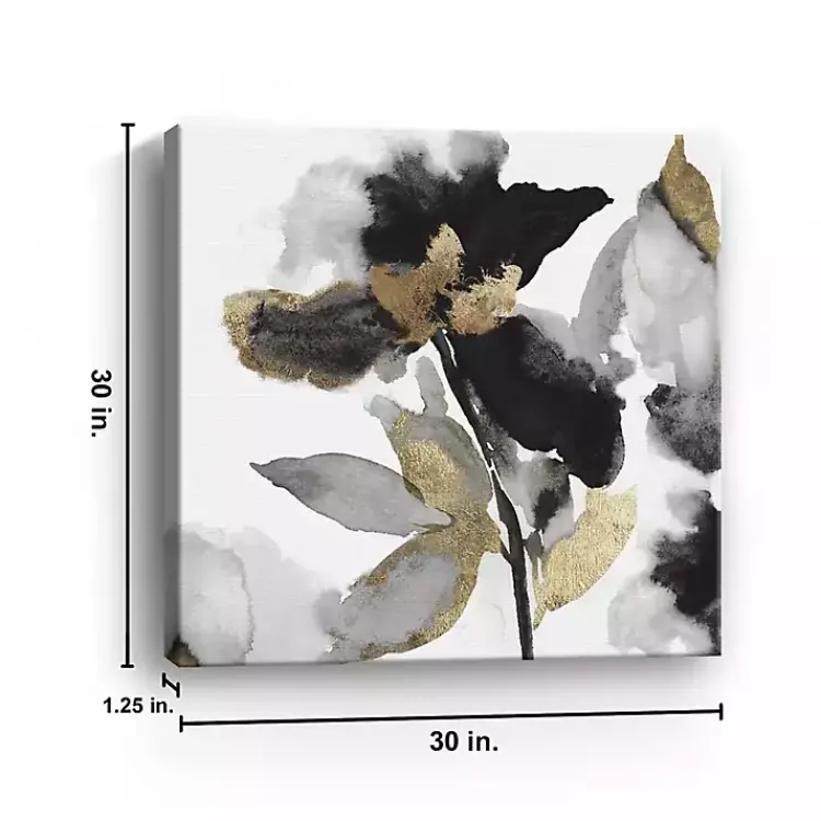 Kirklands Home Canvas Art|Black Leaves II Giclee Canvas Art Print, 30x30 in.