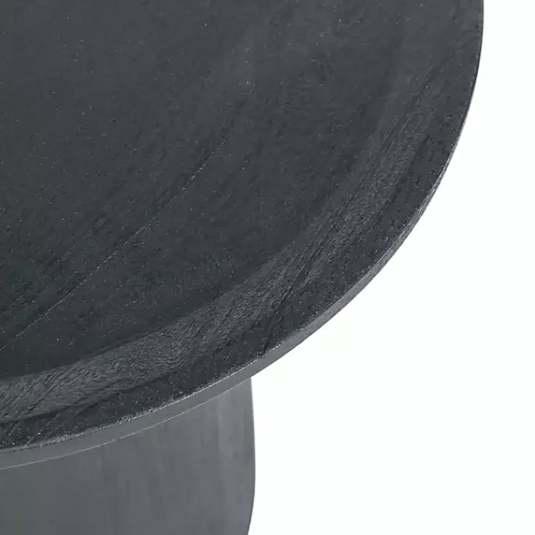 Kirklands Home Accent & End Tables|Mango Wood Round Pedestal Accent Table Black