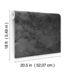 Kirklands Home Wall Murals & Wallpaper|Marble Peel & Stick Wallpaper Black