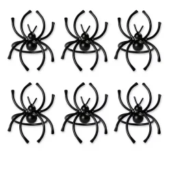 Kirklands Home Table Linens|Matte Spider Napkin Rings, Set of 6 Black