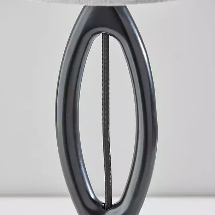 Kirklands Home Table Lamps|Black Mayfair Open Table Lamp Gray