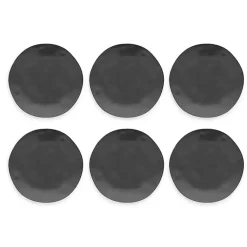 Kirklands Home Outdoor Dining|Melamine Santal Dinner Plates, Set of 6 Black