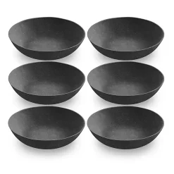 Kirklands Home Outdoor Dining|Melamine Santal Dinner Bowls, Set of 6 Black