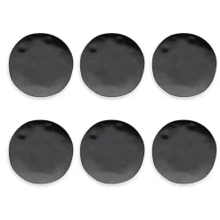 Kirklands Home Outdoor Dining|Melamine Santal Salad Plates, Set of 6 Black