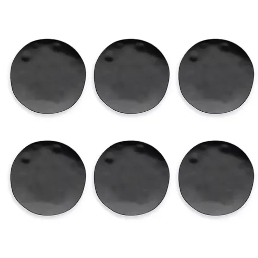 Kirklands Home Outdoor Dining|Melamine Santal Salad Plates, Set of 6 Black