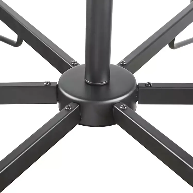 Kirklands Home Chandeliers & Pendant Lighting|Black Metal & Bowl Glass Shade 6-Light Chandelier