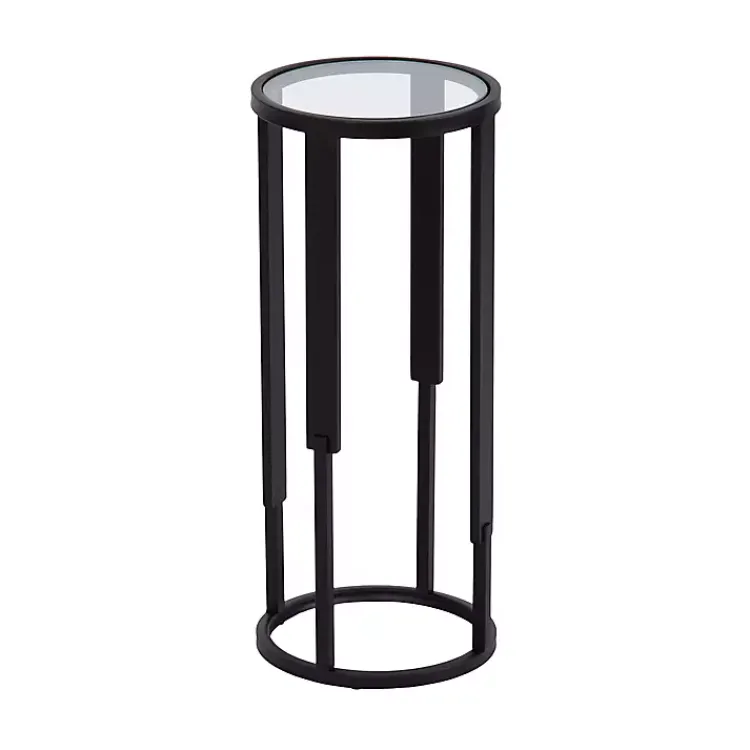 Kirklands Home Accent & End Tables|Metal & Glass Ravalli Drink Table Black