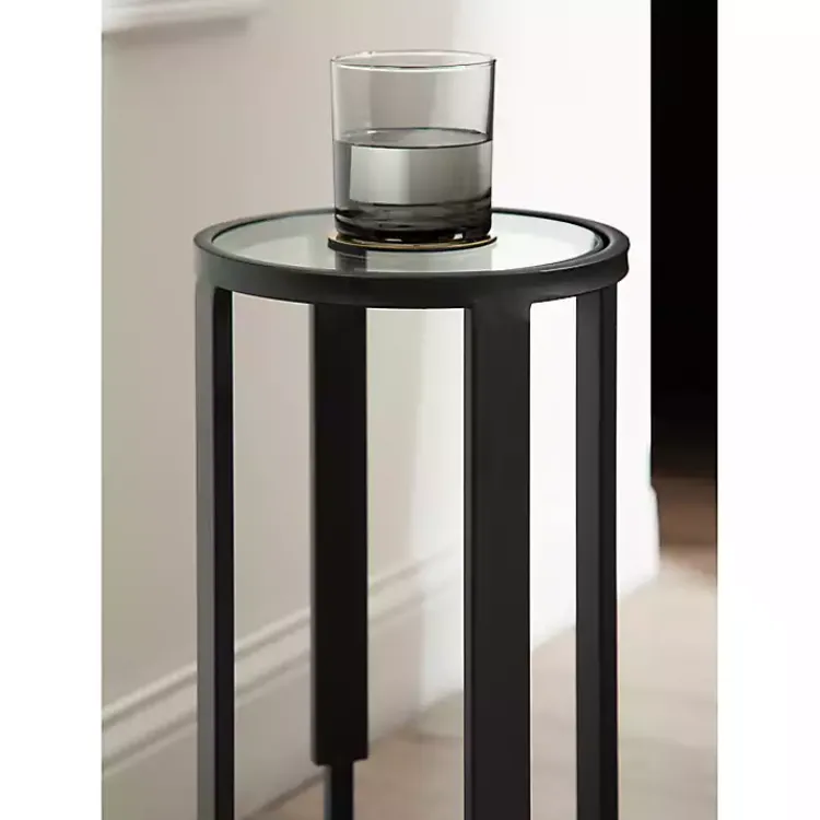 Kirklands Home Accent & End Tables|Metal & Glass Ravalli Drink Table Black