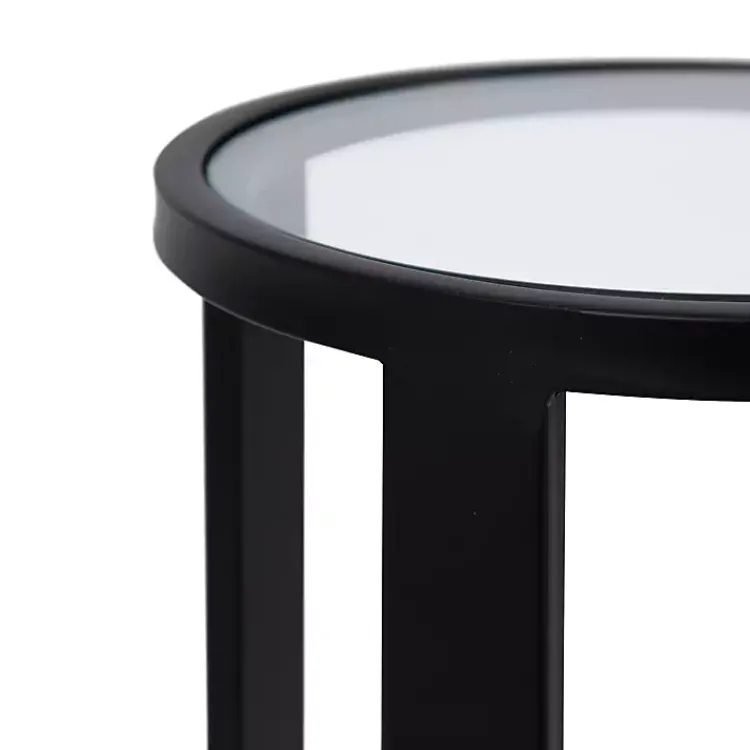 Kirklands Home Accent & End Tables|Metal & Glass Ravalli Drink Table Black