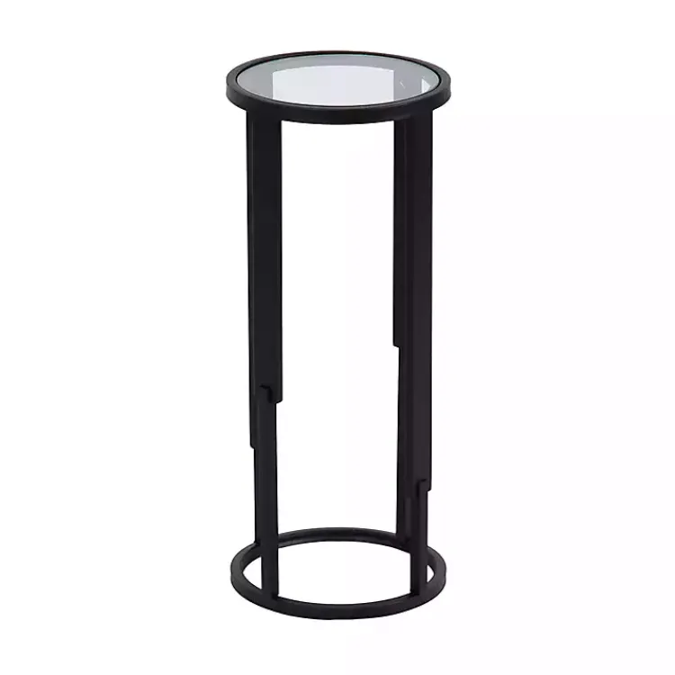 Kirklands Home Accent & End Tables|Metal & Glass Ravalli Drink Table Black