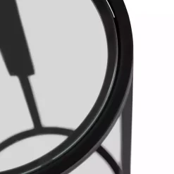 Kirklands Home Accent & End Tables|Metal & Glass Ravalli Drink Table Black