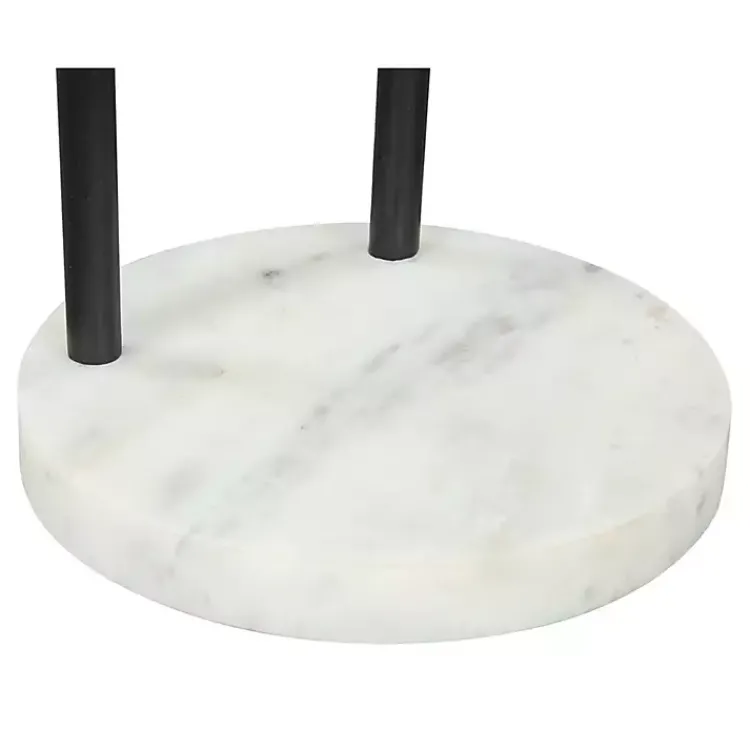 Kirklands Home Accent & End Tables|Black Metal & Marble Loop Accent Table White