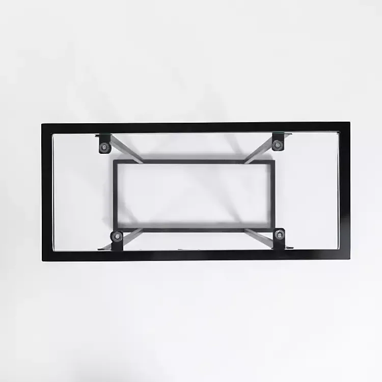 Kirklands Home Accent & End Tables|Metal and Glass Rectangular Accent Table Black