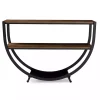 Kirklands Home Console Tables|Black Metal and Rustic Wood Modern Console Table