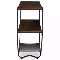 Kirklands Home Console Tables|Black Metal and Rustic Wood Modern Console Table