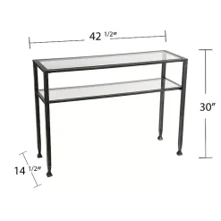 Kirklands Home Console Tables|Metal and Tempered Glass Console Table Black