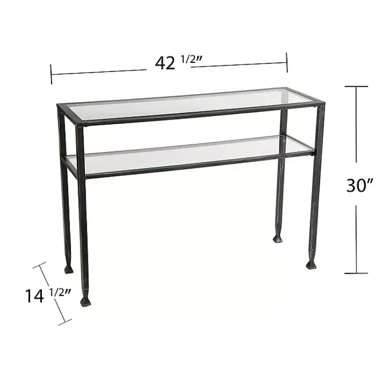 Kirklands Home Console Tables|Metal and Tempered Glass Console Table Black