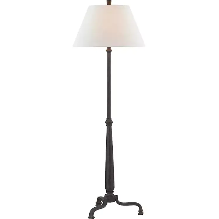 Kirklands Home Floor Lamps|Black Metal Antique Randy Floor Lamp White