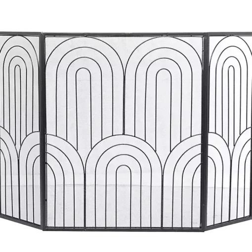 New Black Metal Arches Fireplace Screen Fireplace Accessories