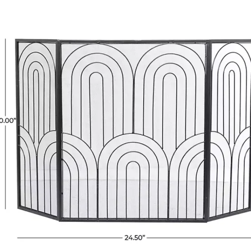 New Black Metal Arches Fireplace Screen Fireplace Accessories