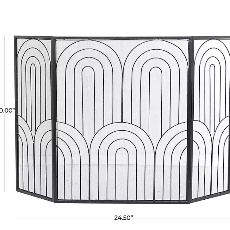 New Black Metal Arches Fireplace Screen Fireplace Accessories