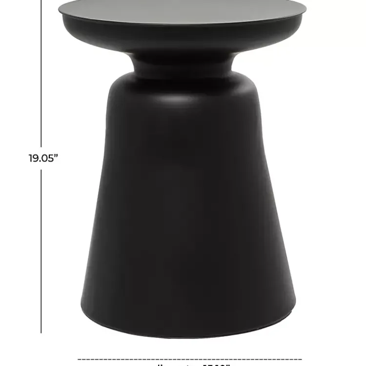 Kirklands Home Accent & End Tables|Metal Bell Shaped Accent Table Black