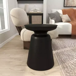 Kirklands Home Accent & End Tables|Metal Bell Shaped Accent Table Black
