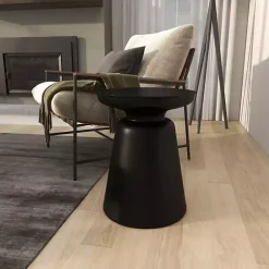Kirklands Home Accent & End Tables|Metal Bell Shaped Accent Table Black