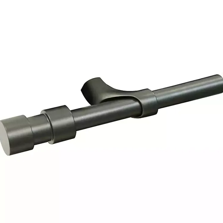 Kirklands Home Curtain Rods & Hardware|Black Metal Blackout Finial Curtain Rod, 72 in.
