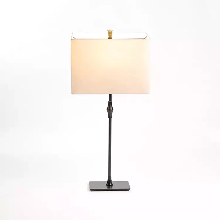 Kirklands Home Table Lamps|Black Metal Candlestick Table Lamp Tan