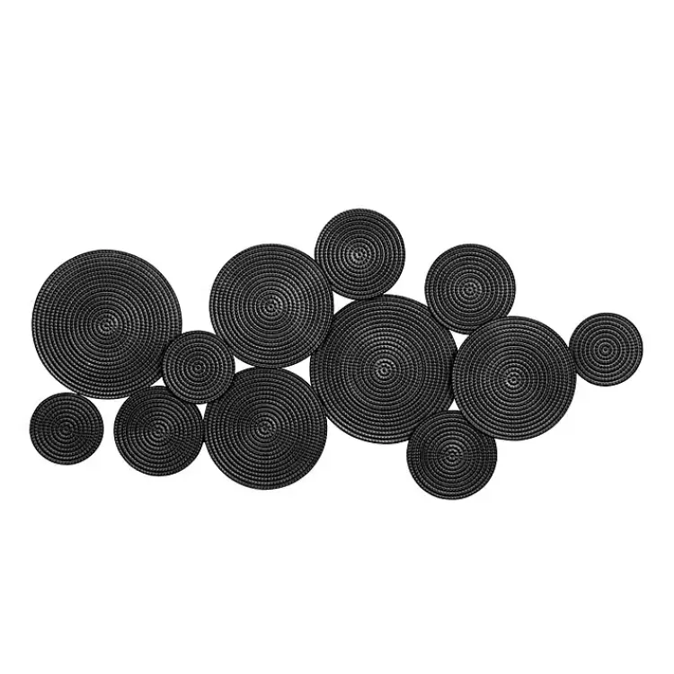 Kirklands Home Wall Plaques|Metal Circles Wall Plaque Black