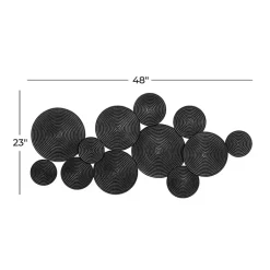Kirklands Home Wall Plaques|Metal Circles Wall Plaque Black
