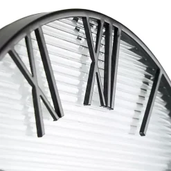 Kirklands Home Clocks|Black Metal Clear Glass Wall Clock