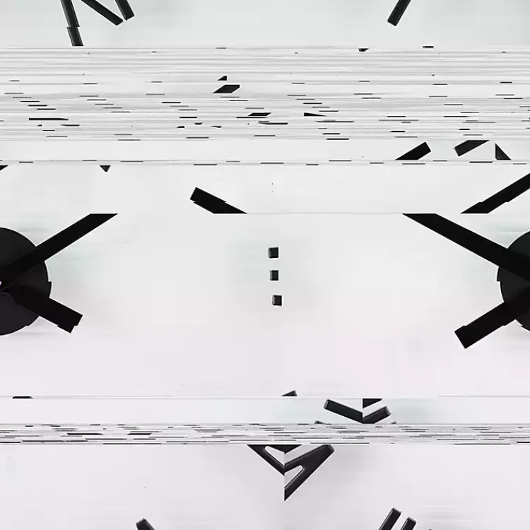 Kirklands Home Clocks|Black Metal Clear Glass Wall Clock