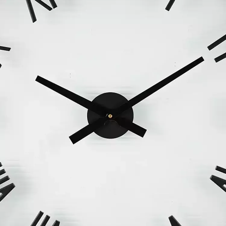 Kirklands Home Clocks|Black Metal Clear Glass Wall Clock