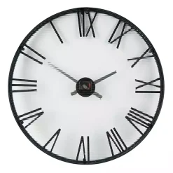 Kirklands Home Clocks|Black Metal Clear Glass Wall Clock