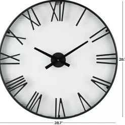 Kirklands Home Clocks|Black Metal Clear Glass Wall Clock